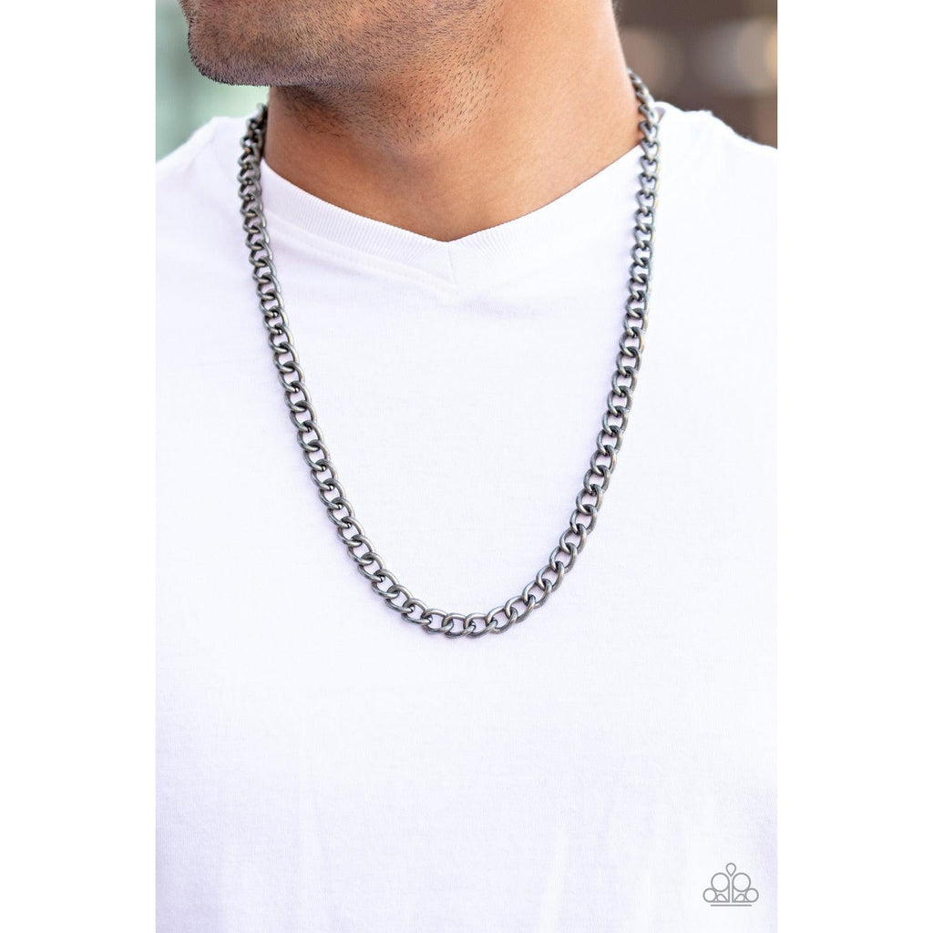 Paparazzi Full Court Silver Men's Co-Ed Chain Necklace-Necklace-SPARKLE ARMAND