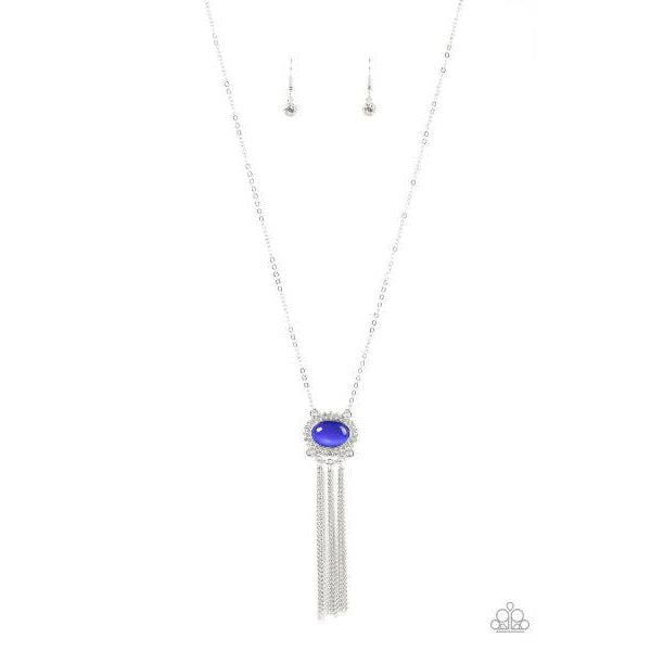 Paparazzi Happily Ever Ethereal - Blue Necklace & Earrings Set-Necklace-SPARKLE ARMAND