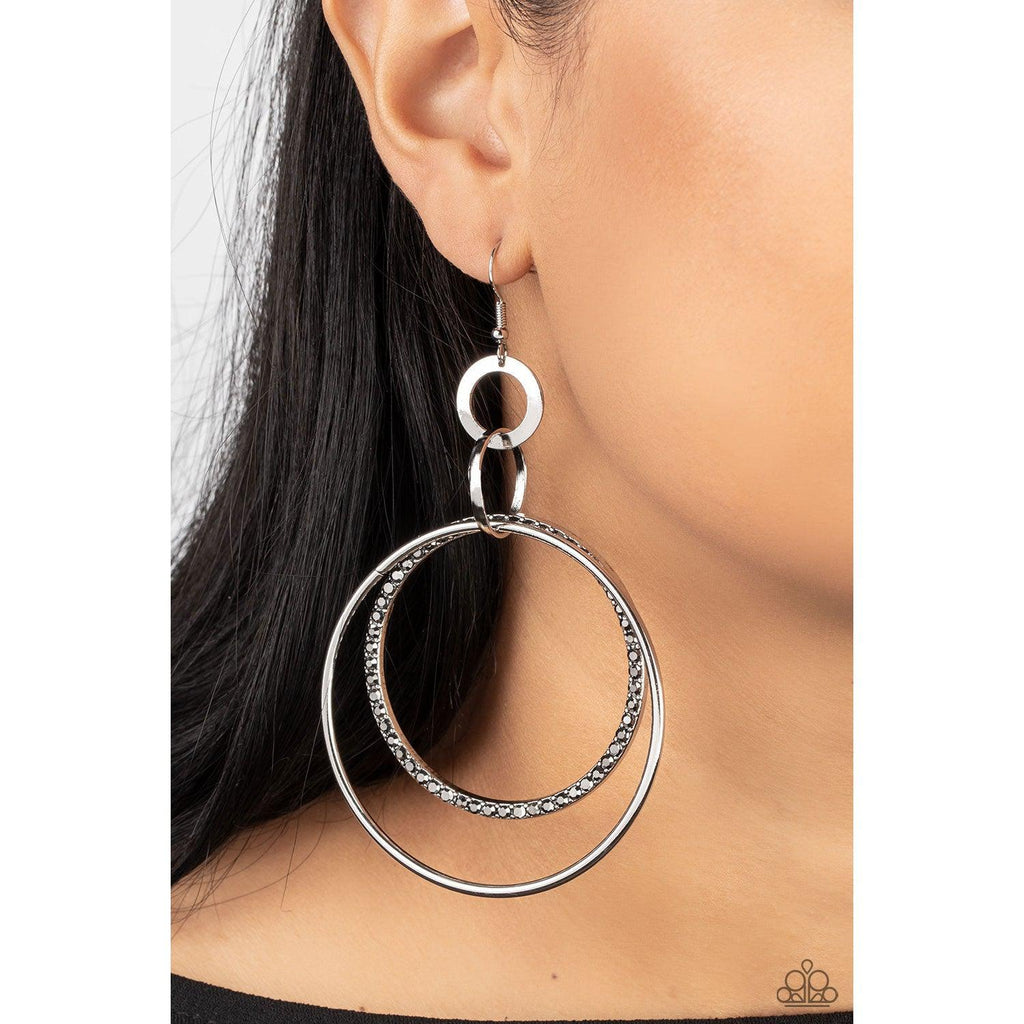 Paparazzi Haute Hysteria Silver Pierced Earrings