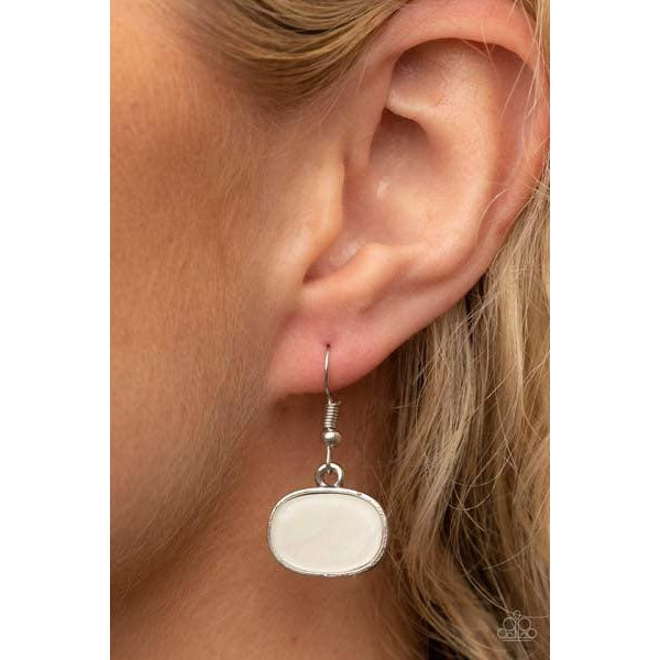 Paparazzi Hidden Cove - White Necklace & Earrings Set