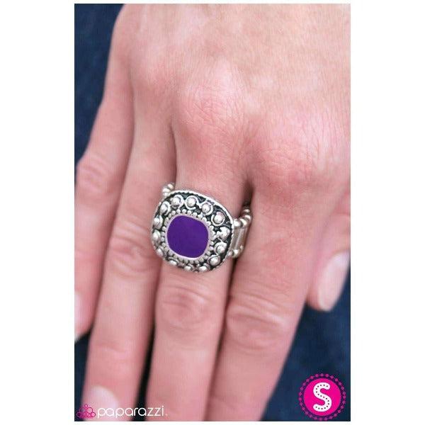 Paparazzi Hold Your Horses Square Frame Purple Antiqued Finish Ring