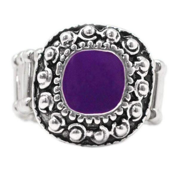 Paparazzi Hold Your Horses Square Frame Purple Antiqued Finish Ring