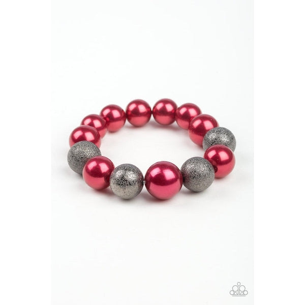 Paparazzi Humble Hustle - Red Stretchable Bead Bracelet