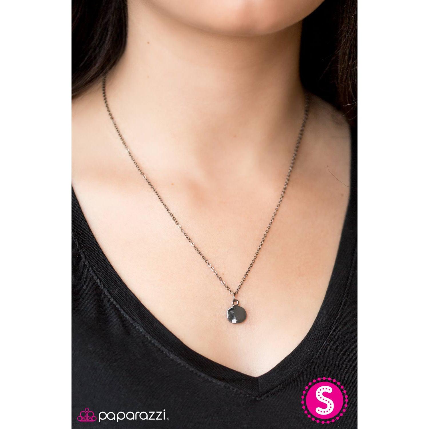 Paparazzi Inner Simplicity Black Necklace & Earrings Set-Necklace-SPARKLE ARMAND