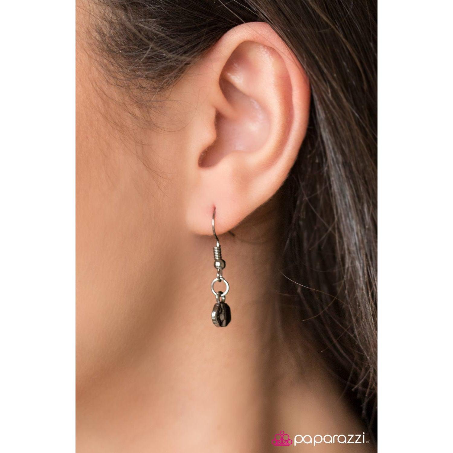 Paparazzi Inner Simplicity Black Necklace & Earrings Set-Necklace-SPARKLE ARMAND
