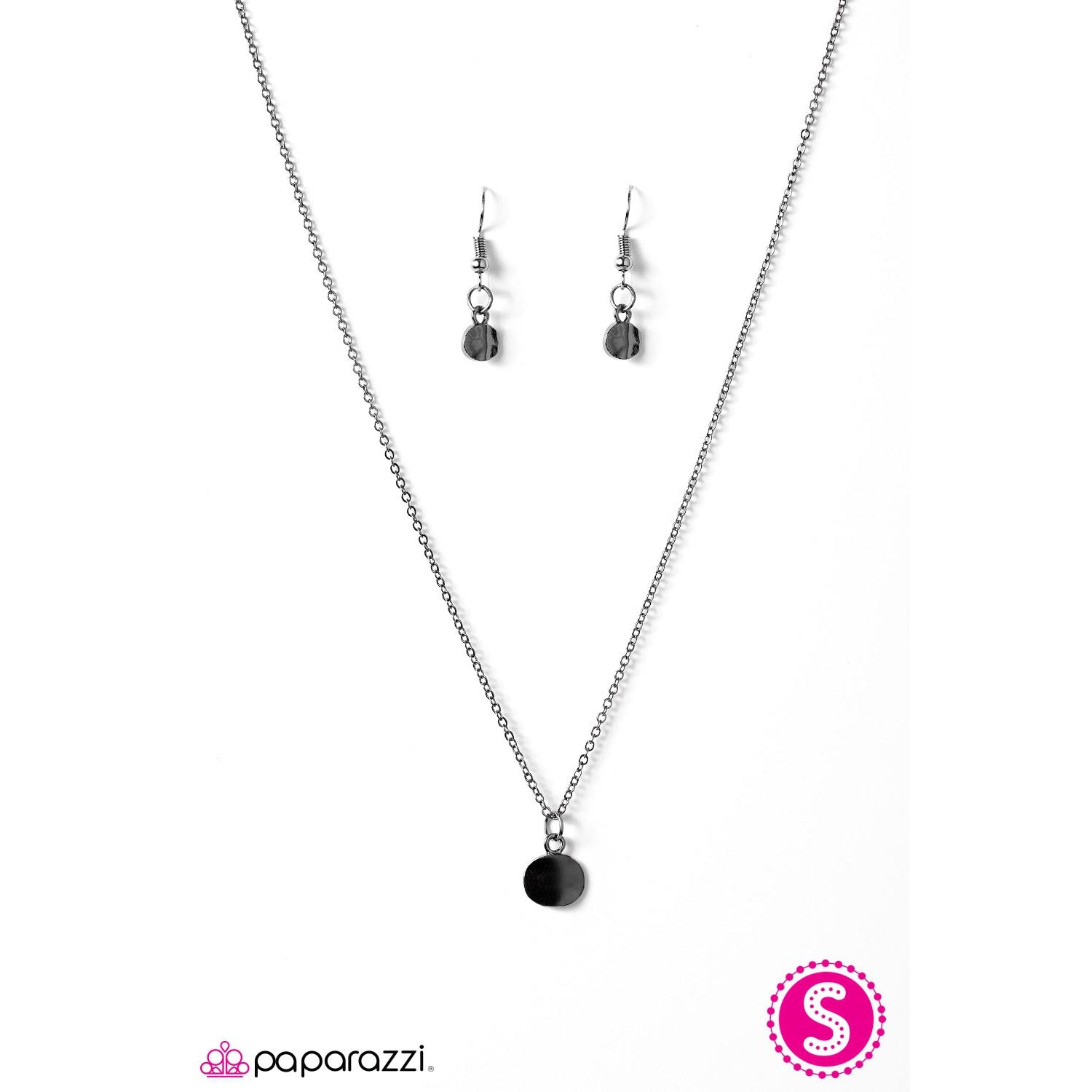 Paparazzi Inner Simplicity Black Necklace & Earrings Set-Necklace-SPARKLE ARMAND