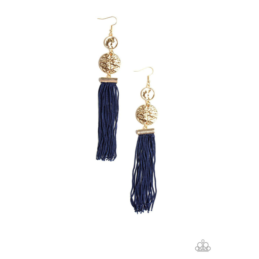 Paparazzi Lotus Gardens - Blue Tassel Pierced Earrings