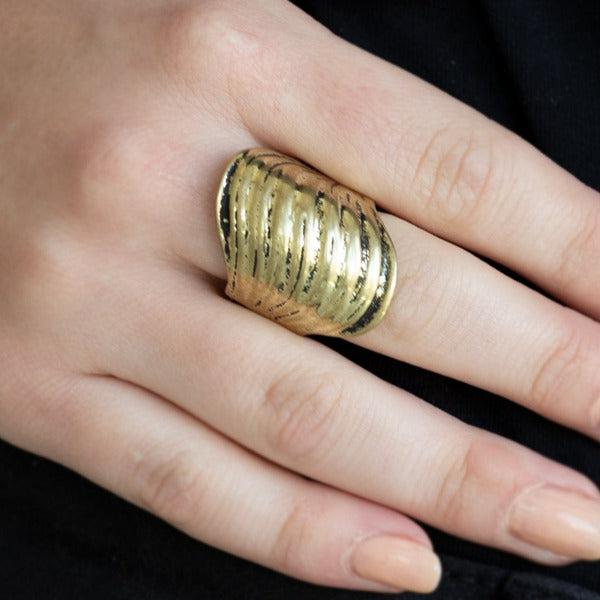 Paparazzi Made That SWAY Brass Stretch Ring