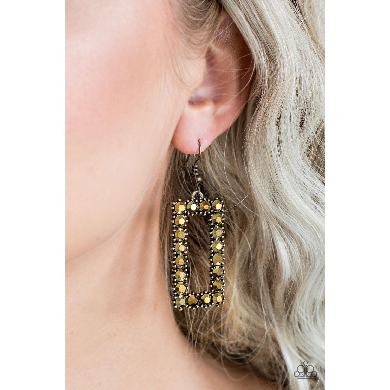 Paparazzi Mirror Mirror Brass Pierced Earrings