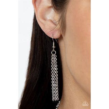 Paparazzi NEST Friends Forever Silver Necklace & Earrings Set-Necklace-SPARKLE ARMAND