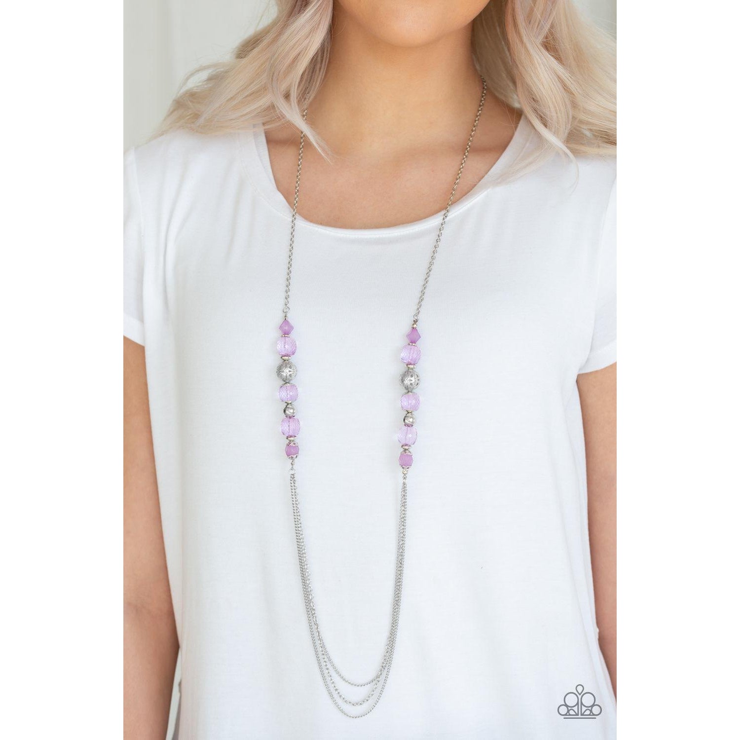 Paparazzi Native New Yorker Purple Necklace & Earrings Set-Necklace-SPARKLE ARMAND