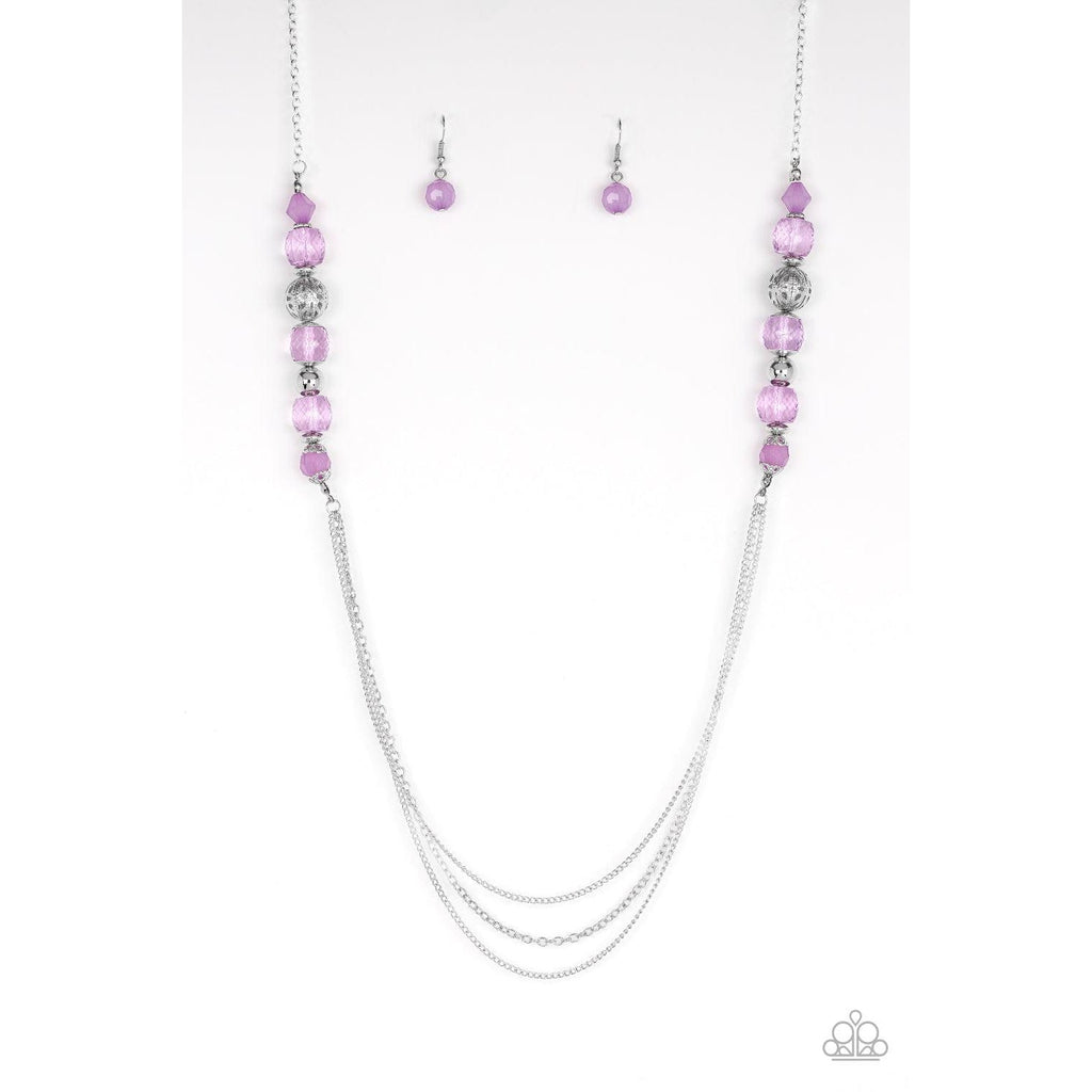 Paparazzi Native New Yorker Purple Necklace & Earrings Set-Necklace-SPARKLE ARMAND