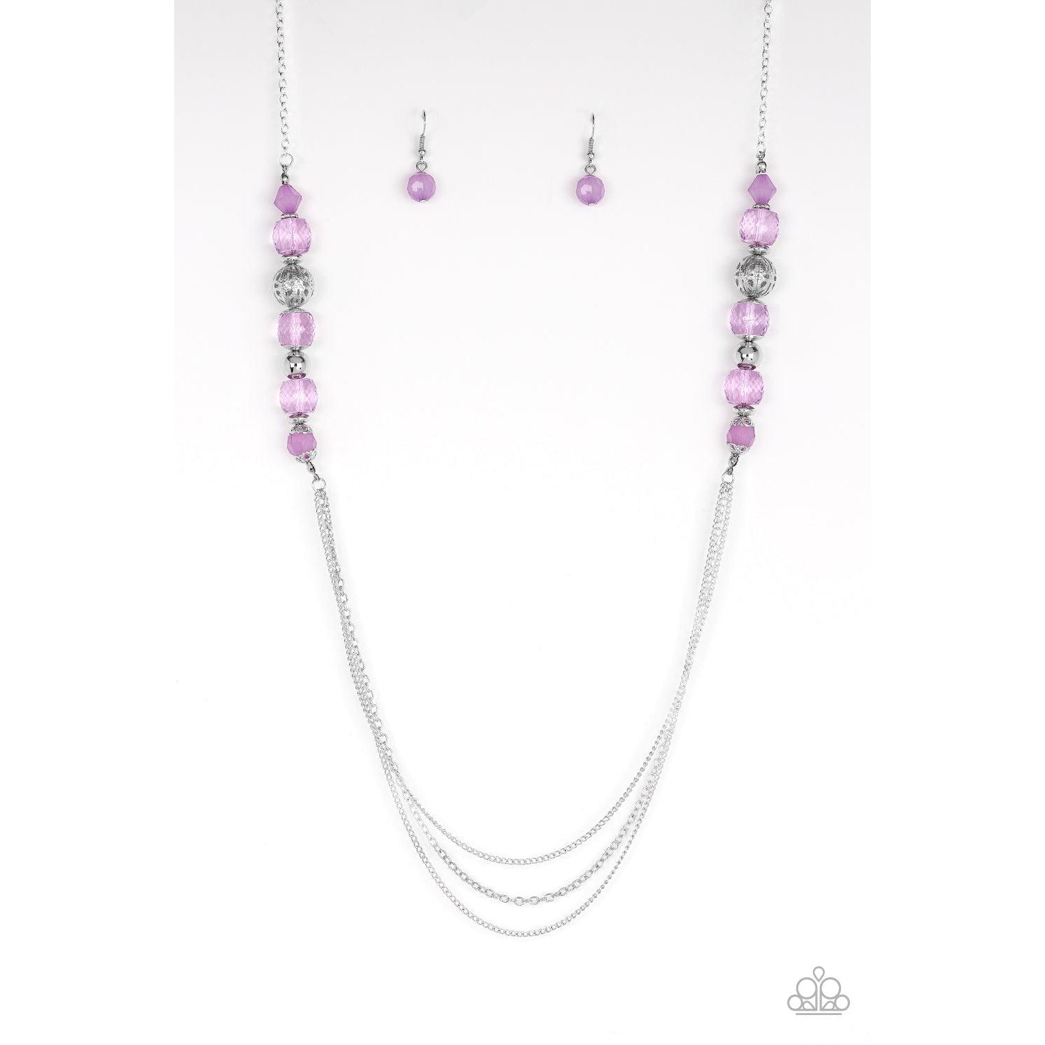 Paparazzi Native New Yorker Purple Necklace & Earrings Set-Necklace-SPARKLE ARMAND