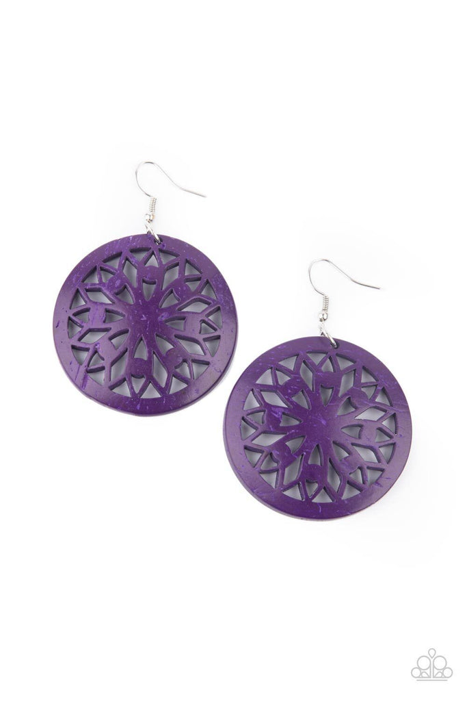 Paparazzi Ocean Canopy PURPLE Mandala Design Earrings