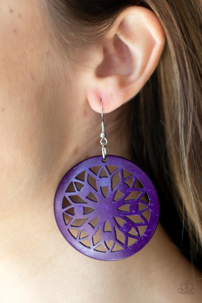 Paparazzi Ocean Canopy PURPLE Mandala Design Earrings