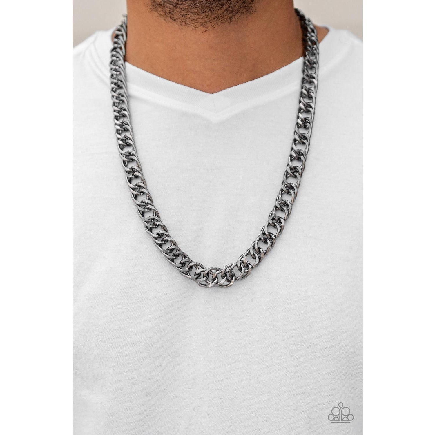 Paparazzi Omega Black Men's Co-Ed Chain Necklace-Necklace-SPARKLE ARMAND
