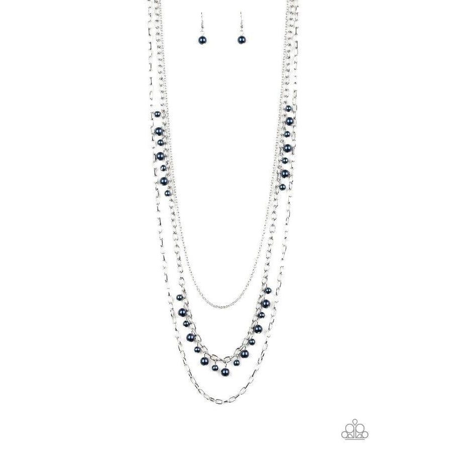 Paparazzi Pearl Pageant Blue Necklace & Earrings SetPaparazzi Pearl Pageant Blue Necklace & Earrings Set