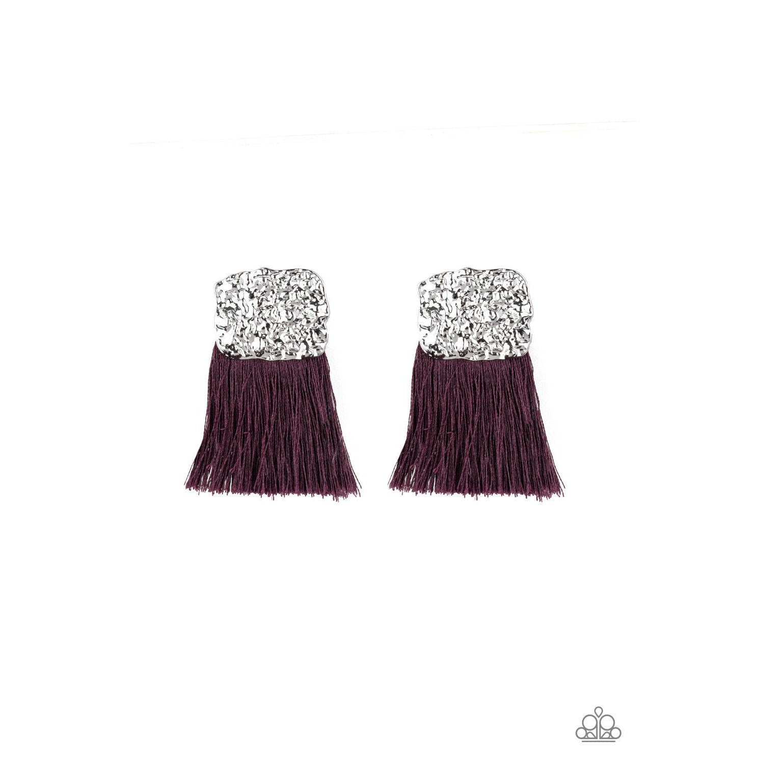 Paparazzi Plume Bloom Purple Pierced Earrings