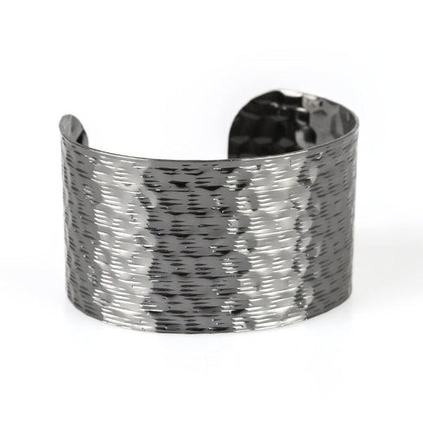 "Simmering Shimmer - Black" Gunmetal Cuff Bracelet