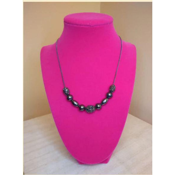 Paparazzi Space Glam Black Necklace & Earrings Set