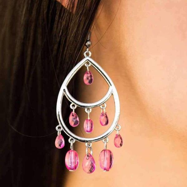 Paparazzi Sparkling Soiree Pink Pierced Earrings