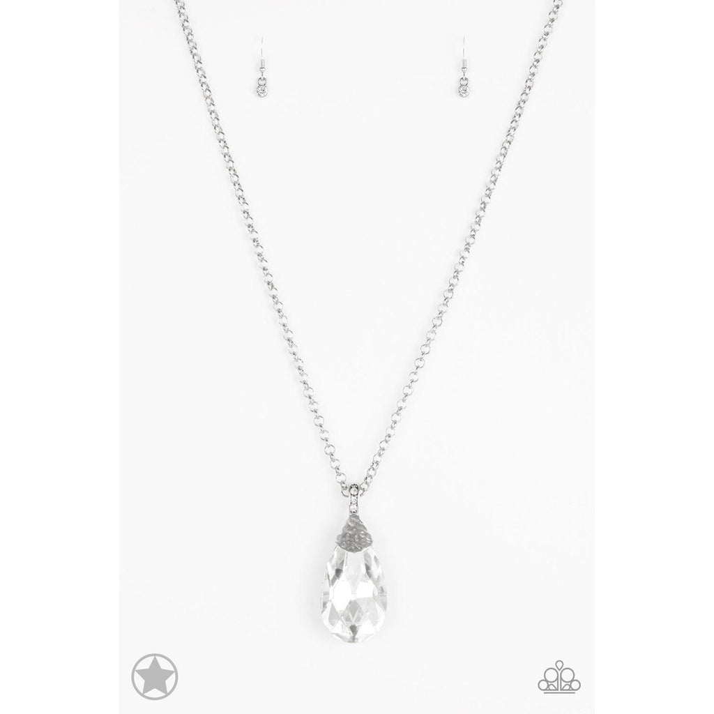 Paparazzi Spellbinding Sparkle White Necklace & Earrings Set-Necklace-SPARKLE ARMAND