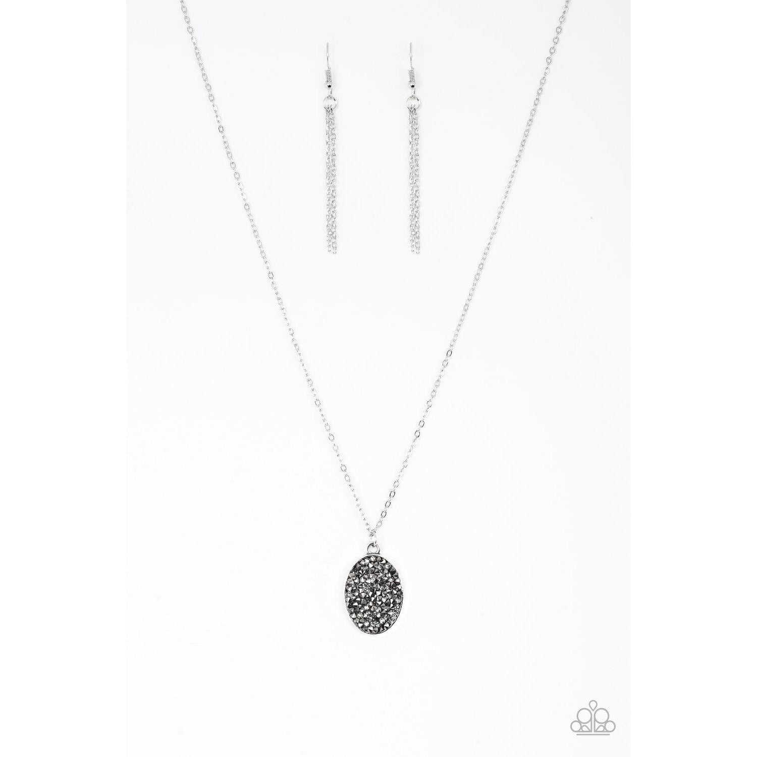 Paparazzi "Star-Crossed Stargazer - Silver" Necklace & Earrings Set-Necklace-SPARKLE ARMAND