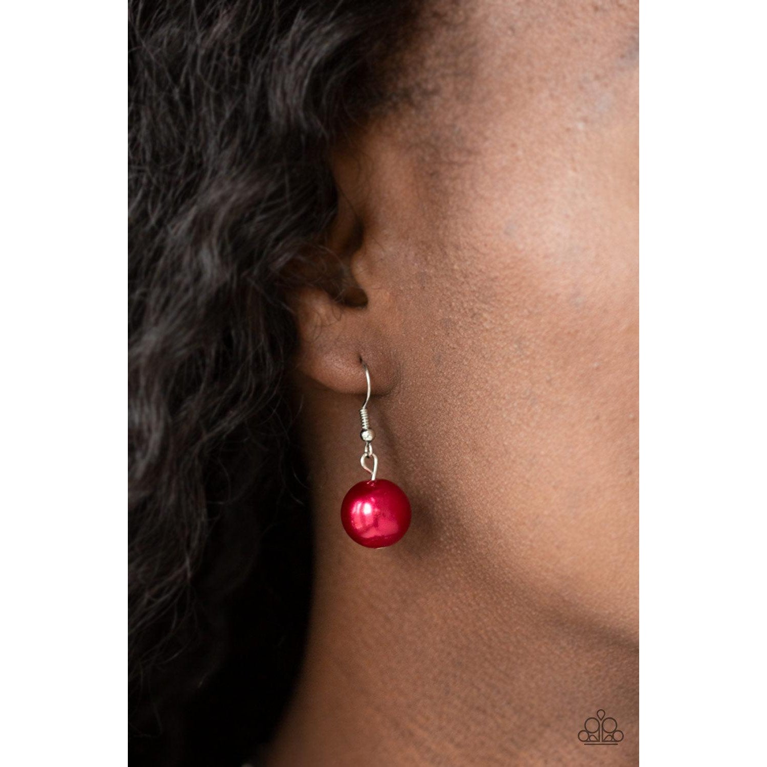 Paparazzi Take Note Red Necklace & Earrings Set