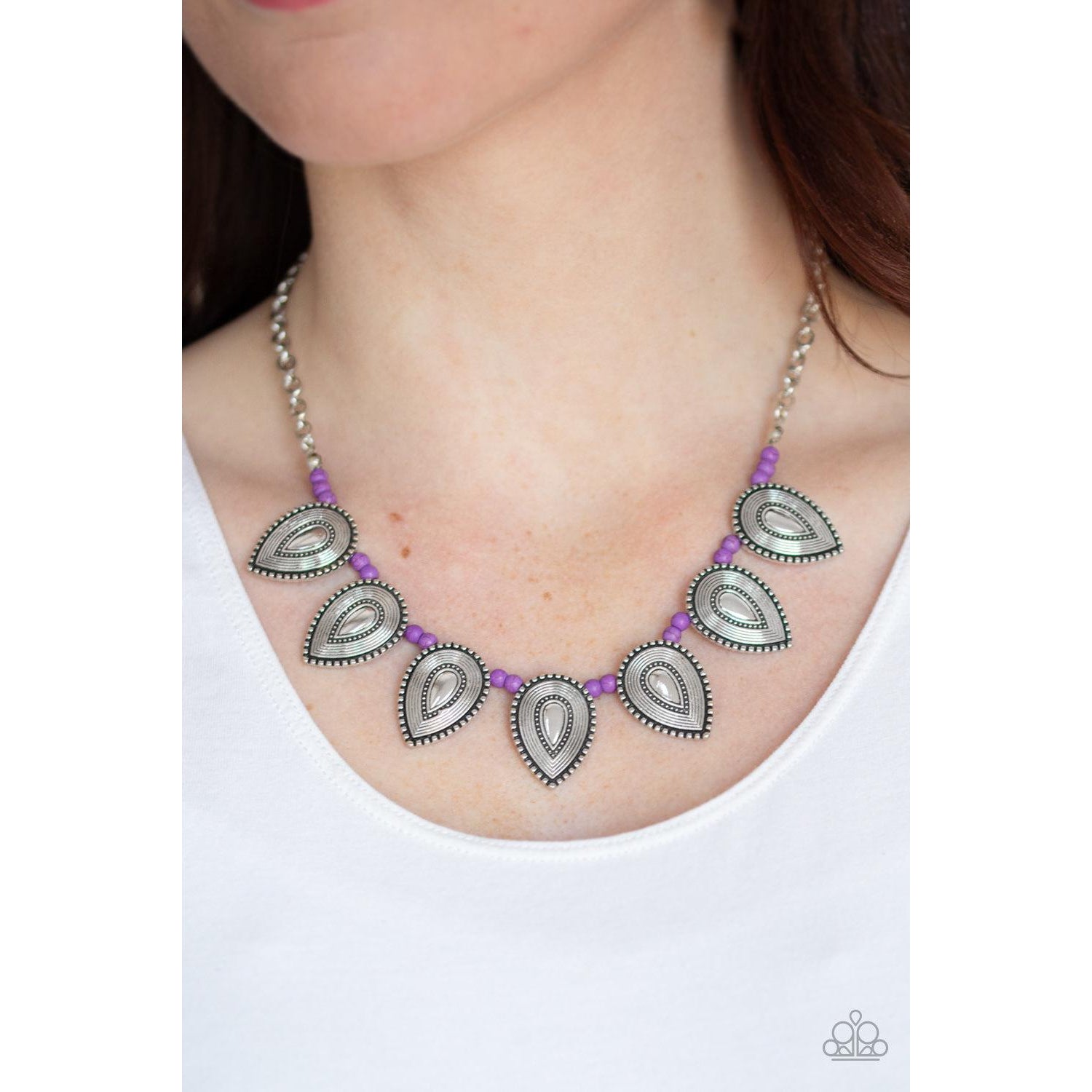 Paparazzi Terra Trailblazer Purple Necklace & Earrings Set-Necklace-SPARKLE ARMAND