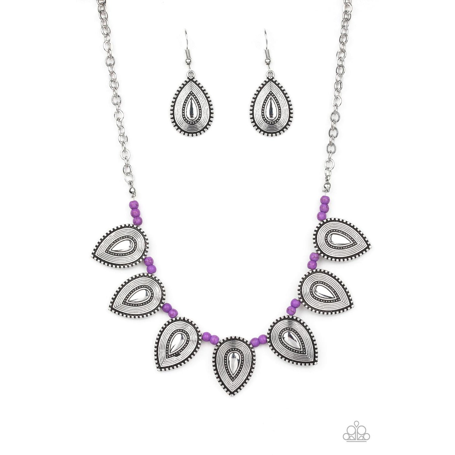 Paparazzi Terra Trailblazer Purple Necklace & Earrings Set-Necklace-SPARKLE ARMAND