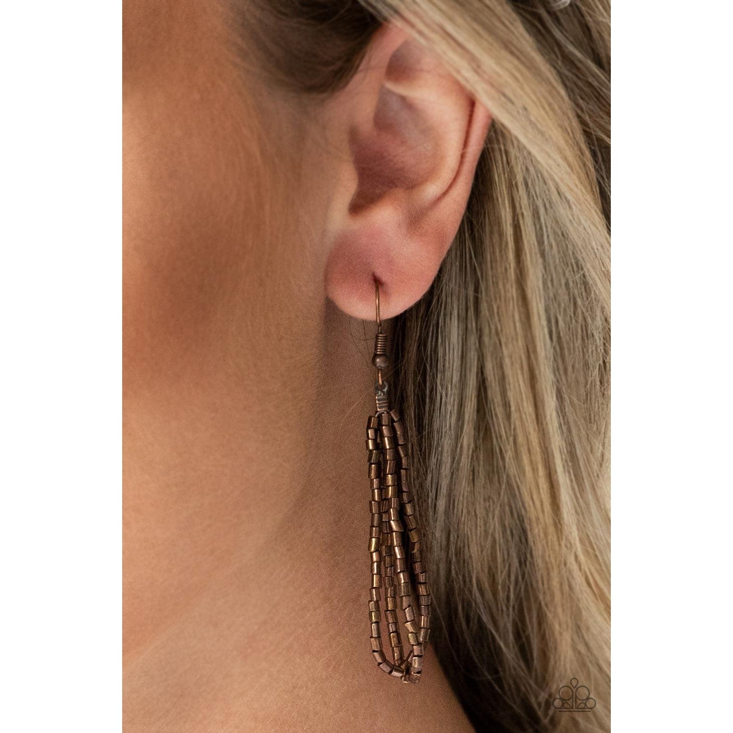 Paparazzi "The Speed of STARLIGHT - Copper" Necklace & Earrings Set-Necklace-SPARKLE ARMAND