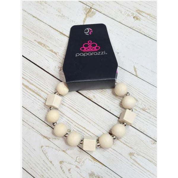 Paparazzi Timber Trendsetter White Bracelet