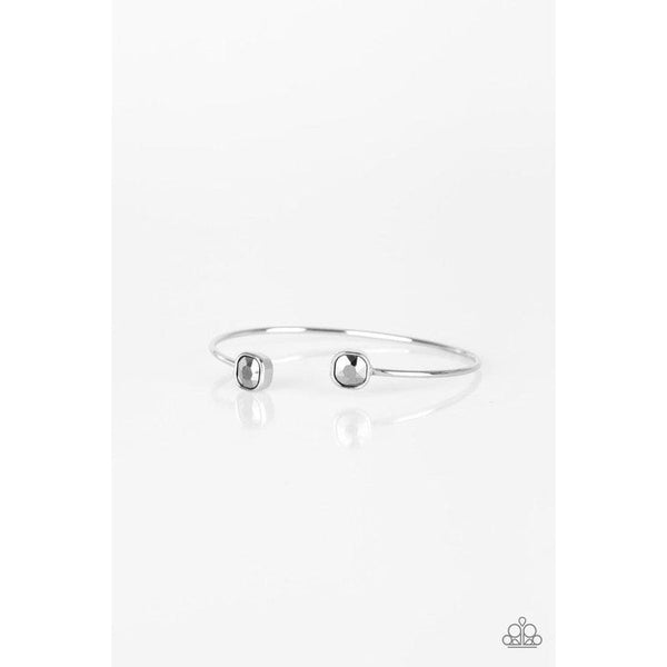 Paparazzi Totally Traditional Square Rhinestone Silver Cuff Bracelet