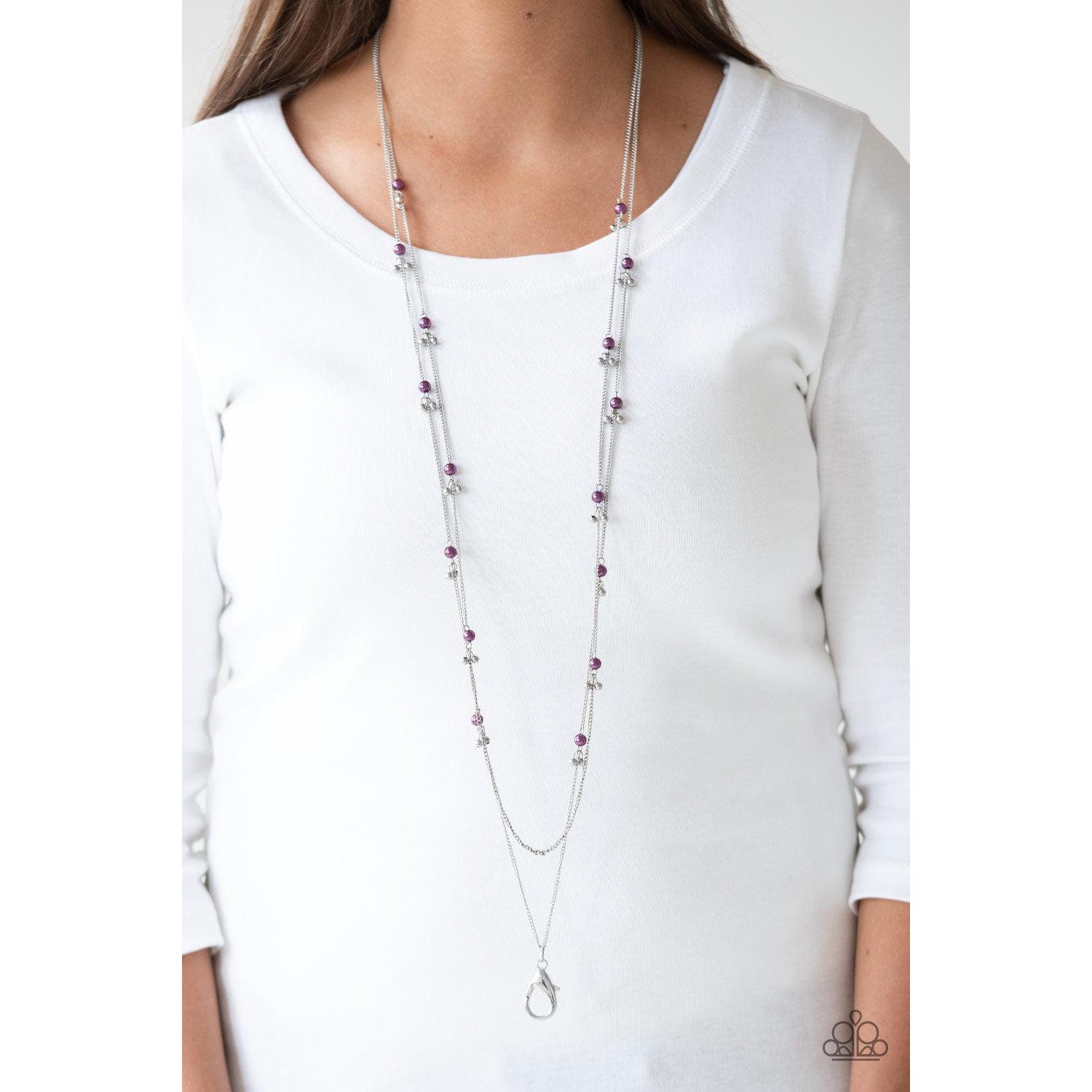 Paparazzi Ultrawealthy Purple Lanyard Necklace & Earrings Set-Necklace-SPARKLE ARMAND