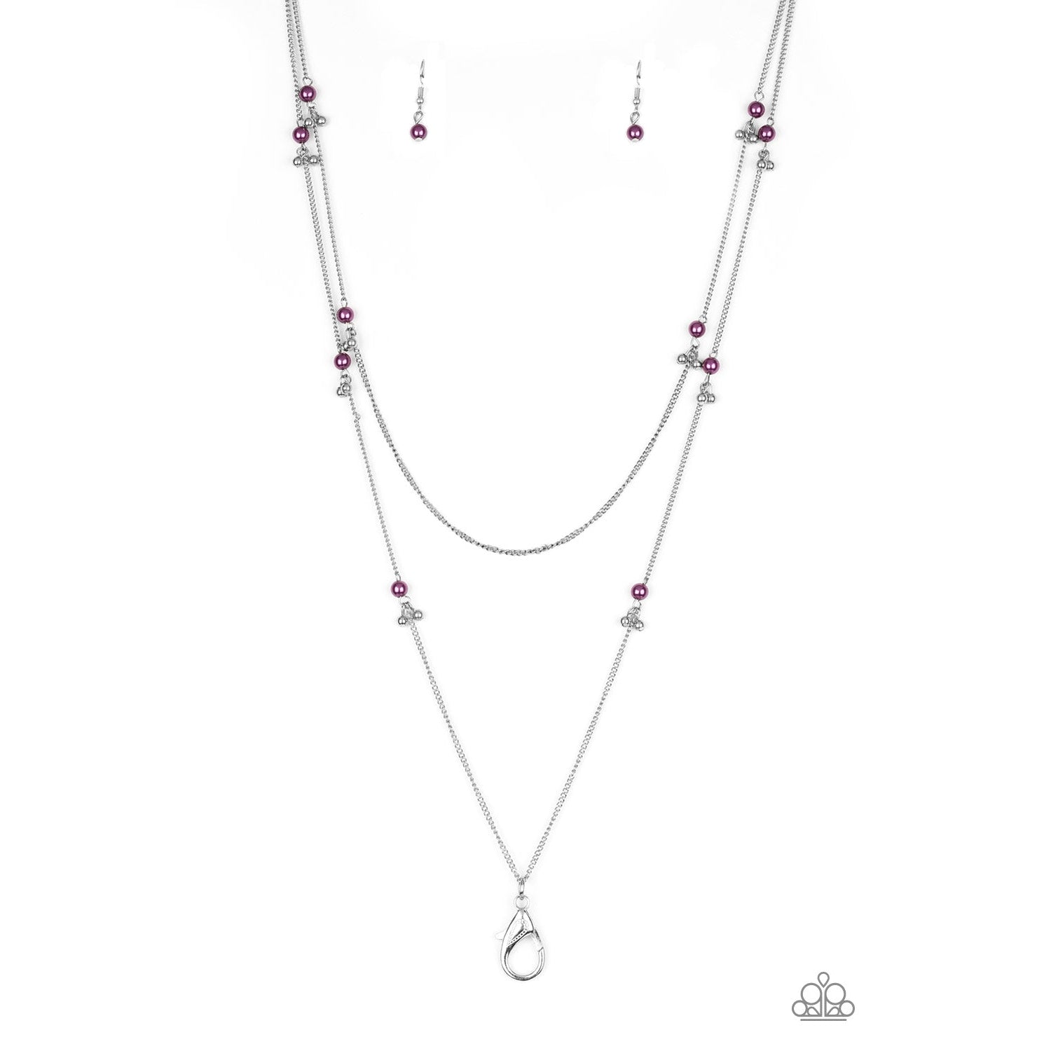 Paparazzi Ultrawealthy Purple Lanyard Necklace & Earrings Set-Necklace-SPARKLE ARMAND