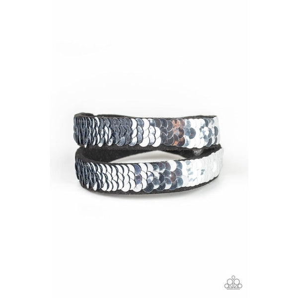 Paparazzi Under The SEQUINS - Blue Double Wrap Bracelet