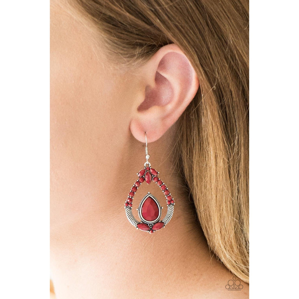 Paparazzi Vogue Voyager Red Beaded Earrings