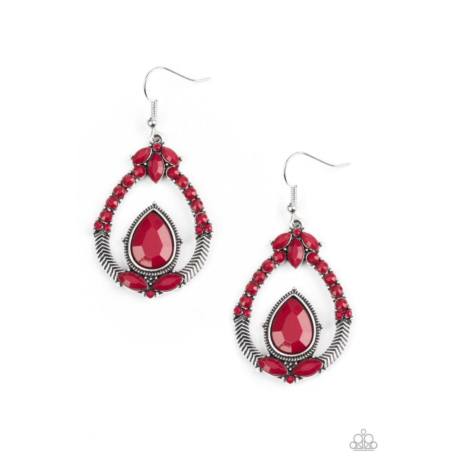 Paparazzi Vogue Voyager Red Beaded Earrings