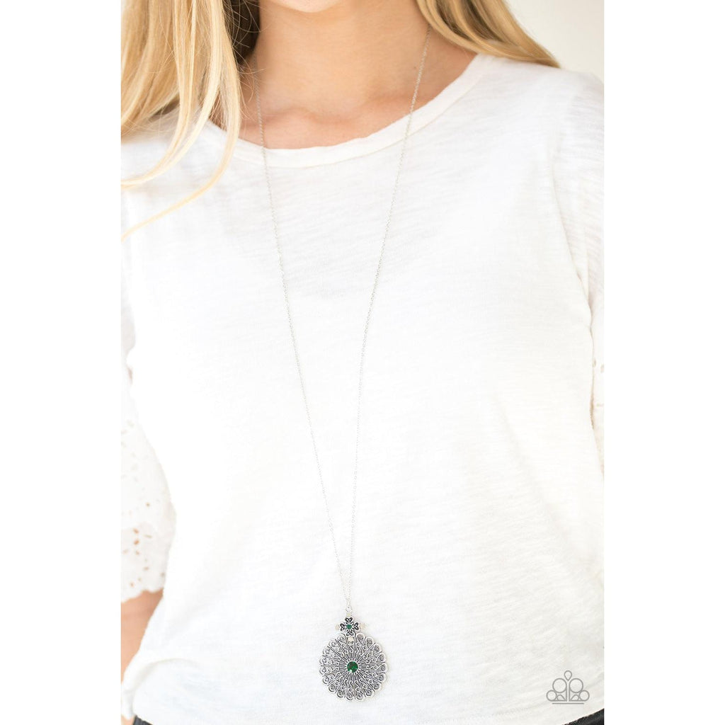 Paparazzi Walk On The WILDFLOWER Side Filigree Petal Necklace & Earrings Set-Necklace-SPARKLE ARMAND