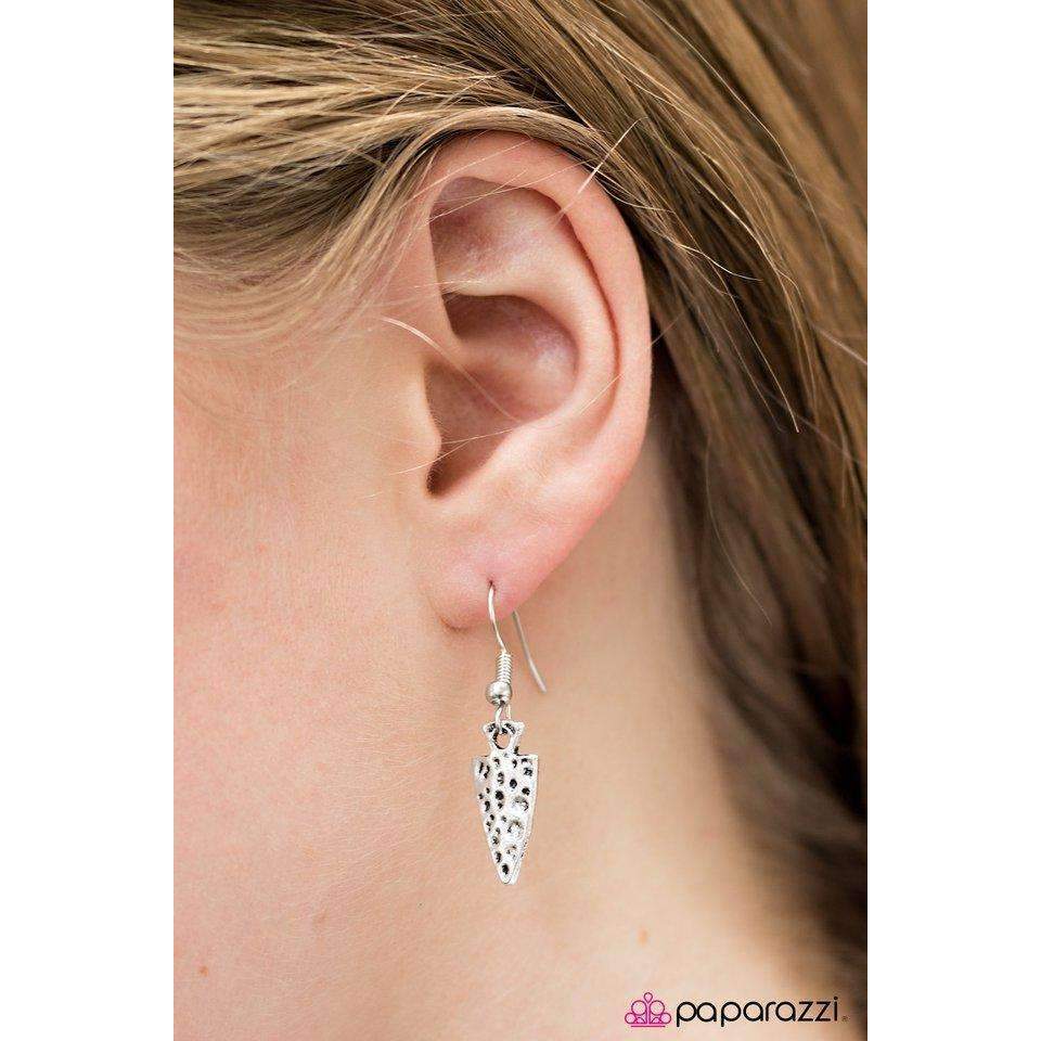 Paparazzi Wild Chase Black Bead & Arrowhead Necklace & Earring Set-Necklace-SPARKLE ARMAND