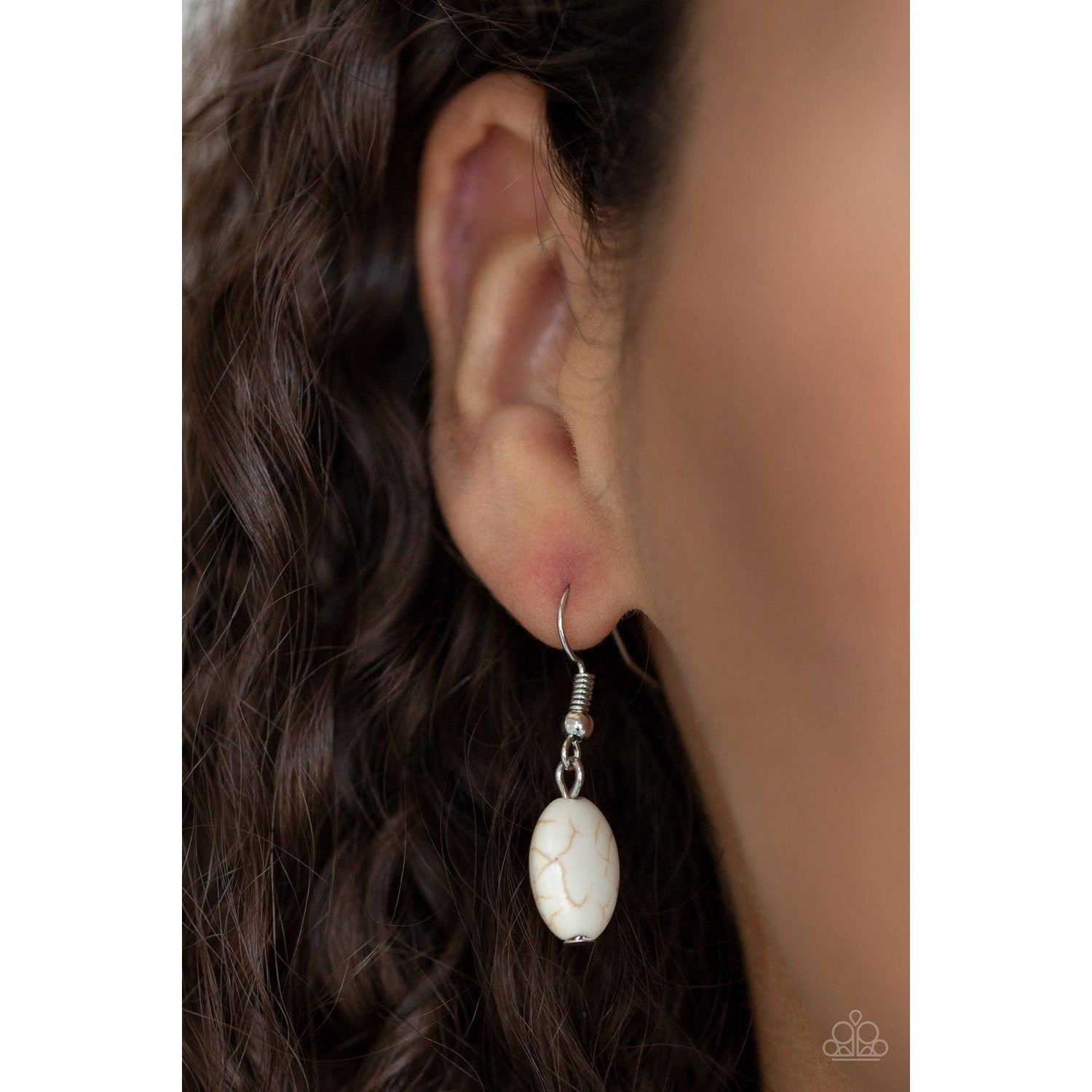 Paparazzi "Zen Trend White" Tribal Patterns Necklace & Earrings Set-Necklace-SPARKLE ARMAND
