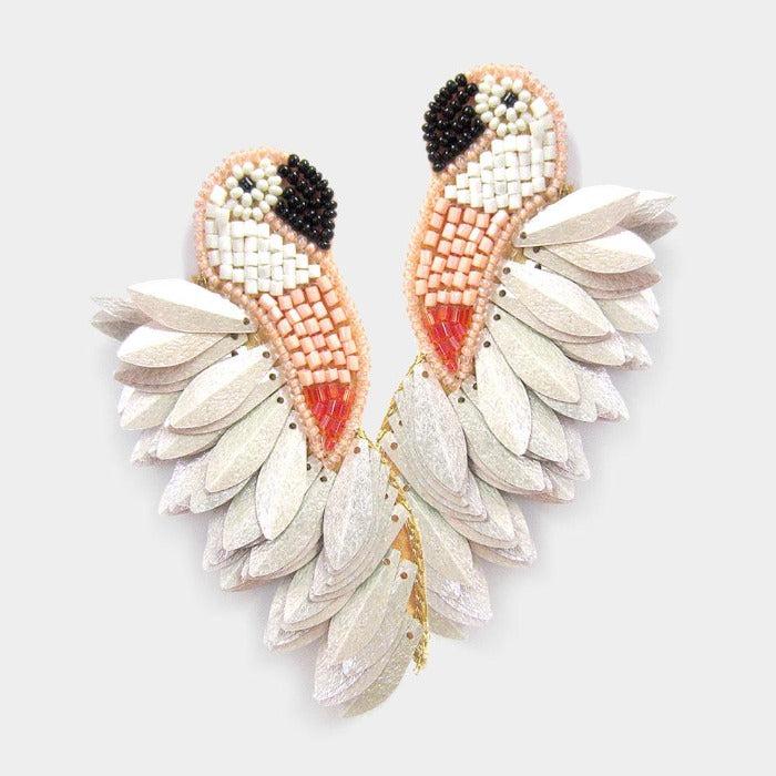 Parrot Seed Bead Earrings by Treasure Jewelry