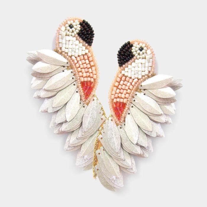 Parrot Seed Bead Earrings by Treasure Jewelry