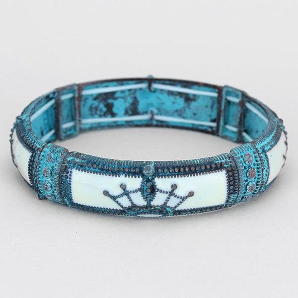 Patina Crown Stretch Bracelet