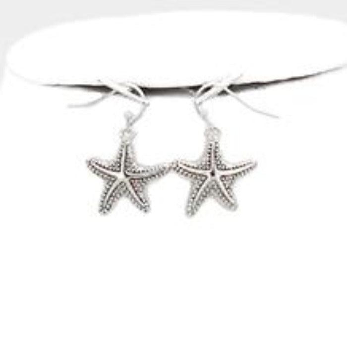Pearl Starfish Shell Silver Multi-Charm Necklace Set