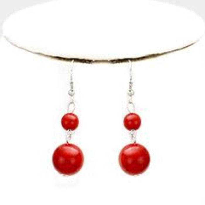 Pearl (faux) Coral Necklace & Earring Set-Necklace-SPARKLE ARMAND