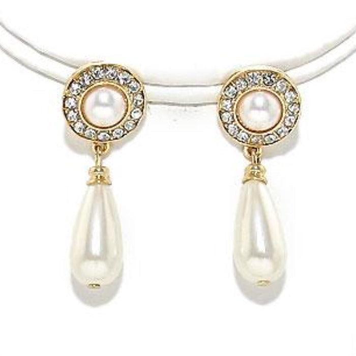 Pearl (faux) Cream Necklace & Earrings Set-Necklace-SPARKLE ARMAND