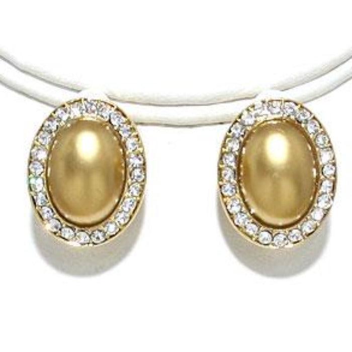 Pearl (Faux) Cream Necklace & Clip-On Earrings Set