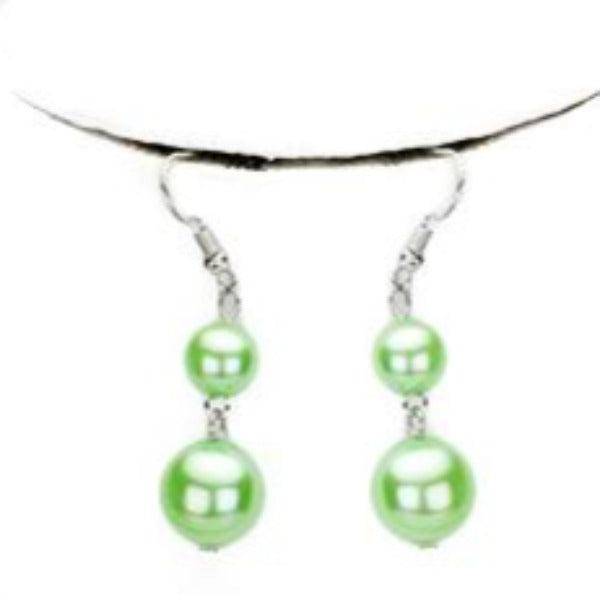  5 Strand Green Pearl (faux) Necklace & Earring Set by Sophia Collection