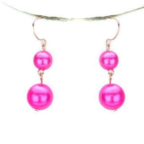  5 Strand Pink Pearl (faux) Necklace & Earring Set by core